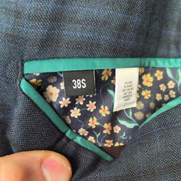 Bonobos Green/Navy Plaid Blazer 38S - Picture 7 of 12